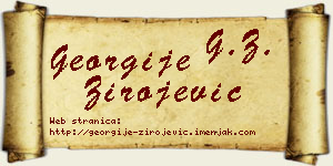 Georgije Zirojević vizit kartica